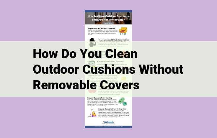 how do you clean outdoor cushions without removable covers