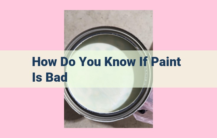 how do you know if paint is bad