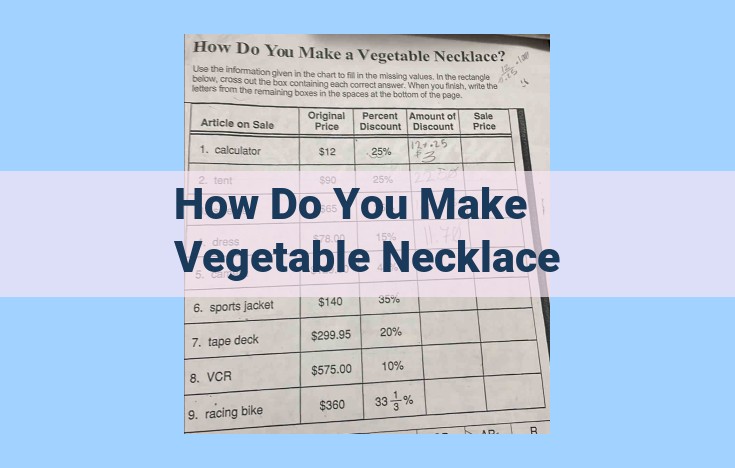 how do you make vegetable necklace