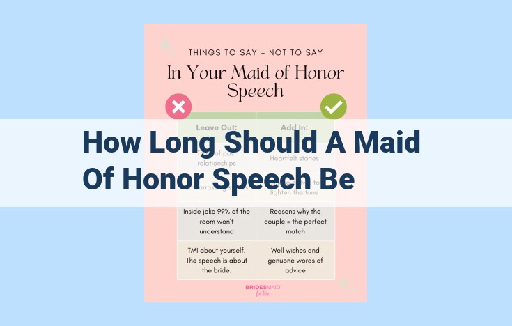 how long should a maid of honor speech be