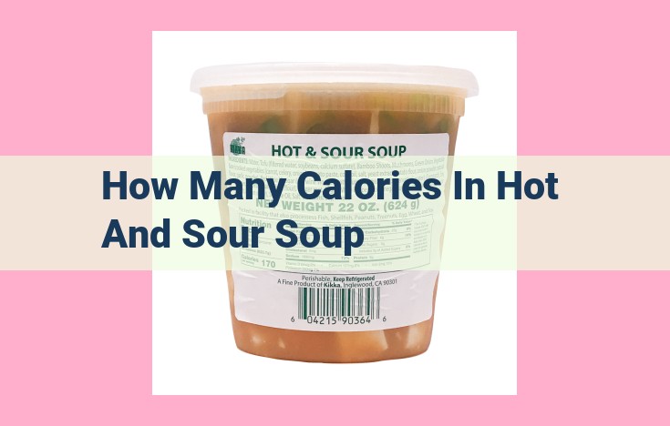 how many calories in hot and sour soup