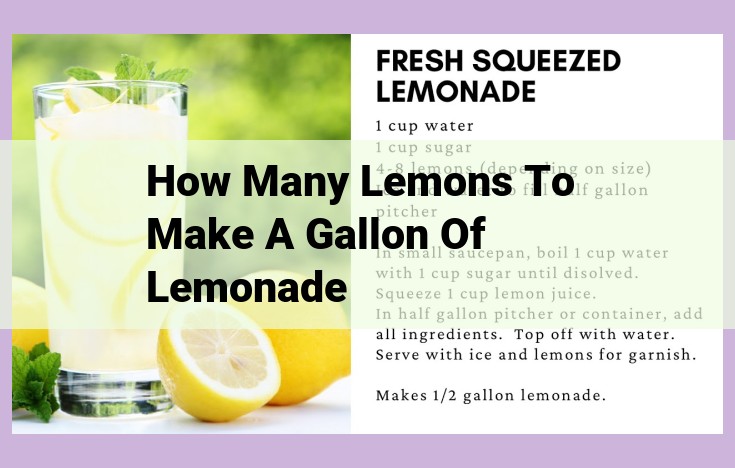 how many lemons to make a gallon of lemonade