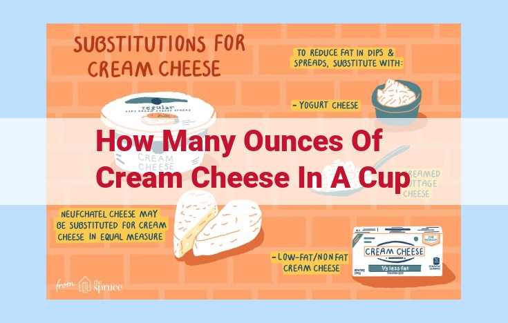 how many ounces of cream cheese in a cup