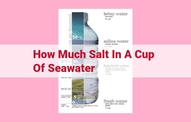 how much salt in a cup of seawater