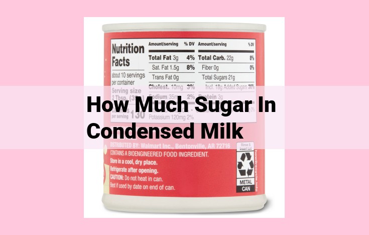 how much sugar in condensed milk