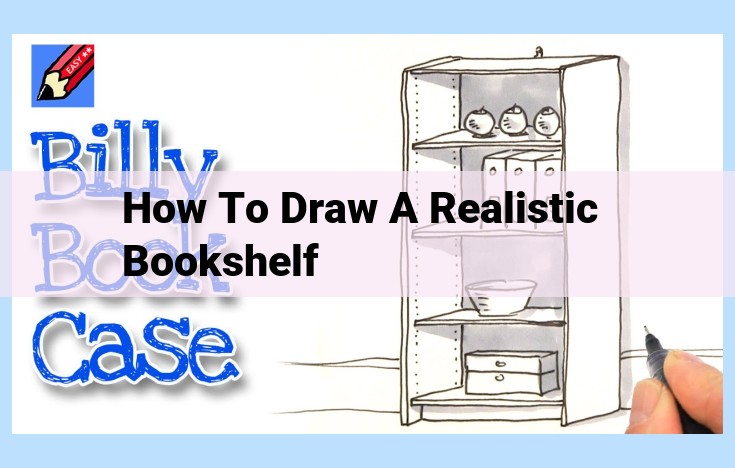 how to draw a realistic bookshelf