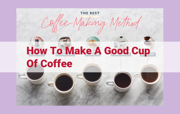 how to make a good cup of coffee