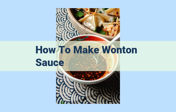 how to make wonton sauce