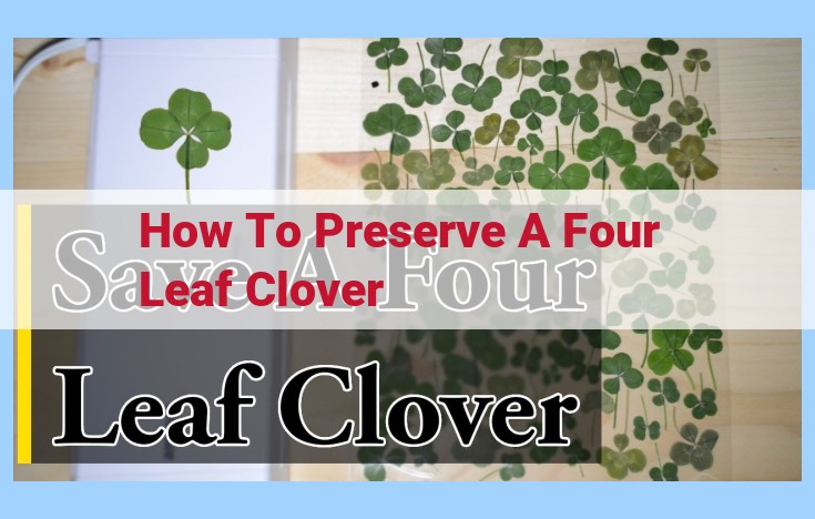 how to preserve a four leaf clover