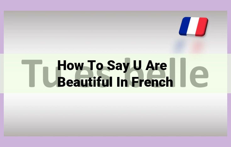 how to say u are beautiful in french