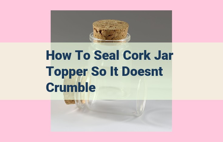 how to seal cork jar topper so it doesnt crumble