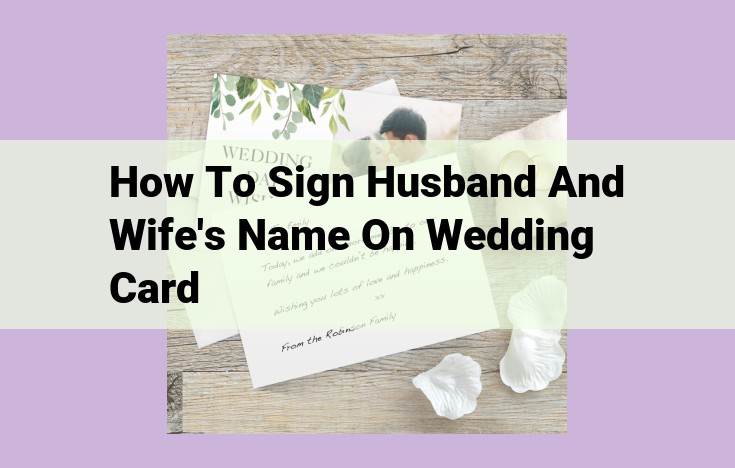 how to sign husband and wife's name on wedding card