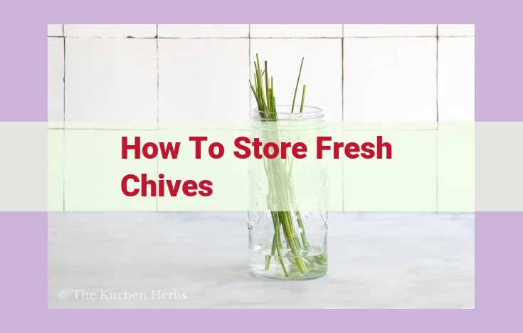 how to store fresh chives