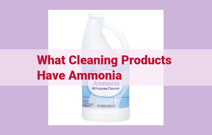 what cleaning products have ammonia