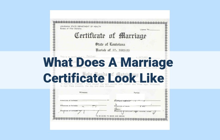 what does a marriage certificate look like