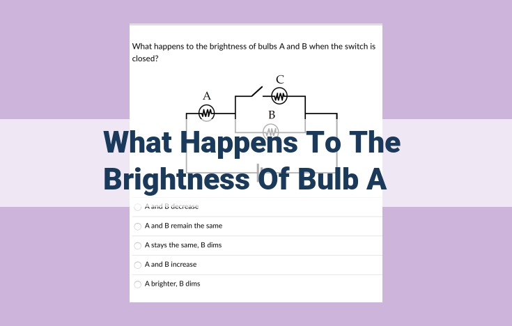 what happens to the brightness of bulb a