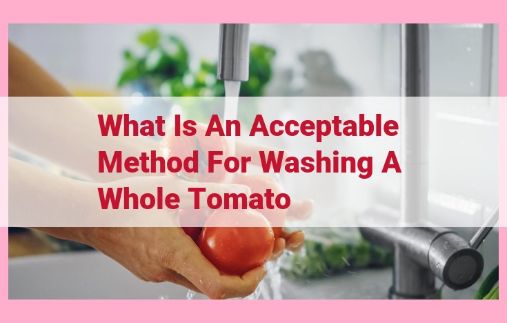 what is an acceptable method for washing a whole tomato