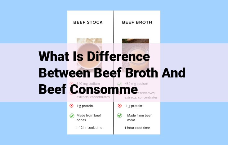 what is difference between beef broth and beef consomme