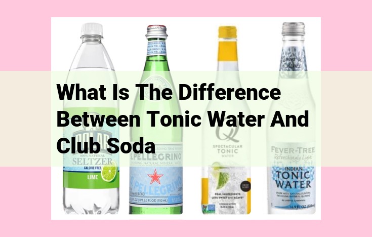 what is the difference between tonic water and club soda