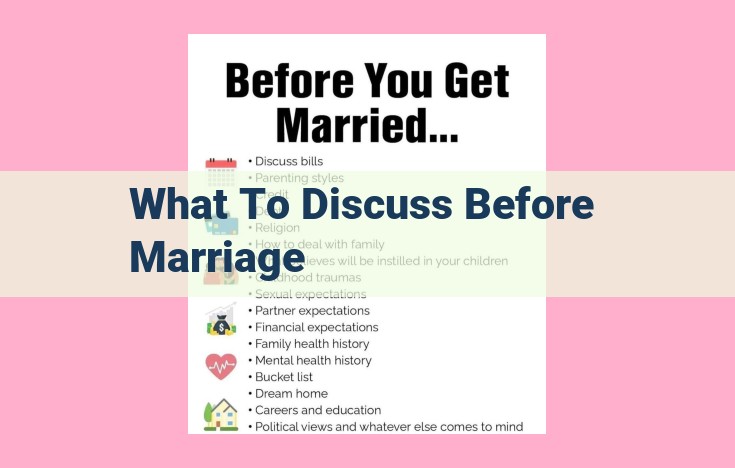 what to discuss before marriage