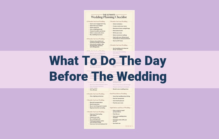 what to do the day before the wedding