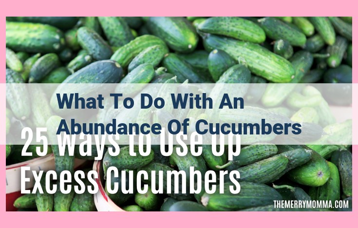 what to do with an abundance of cucumbers