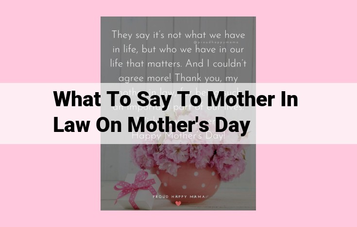 what to say to mother in law on mother's day