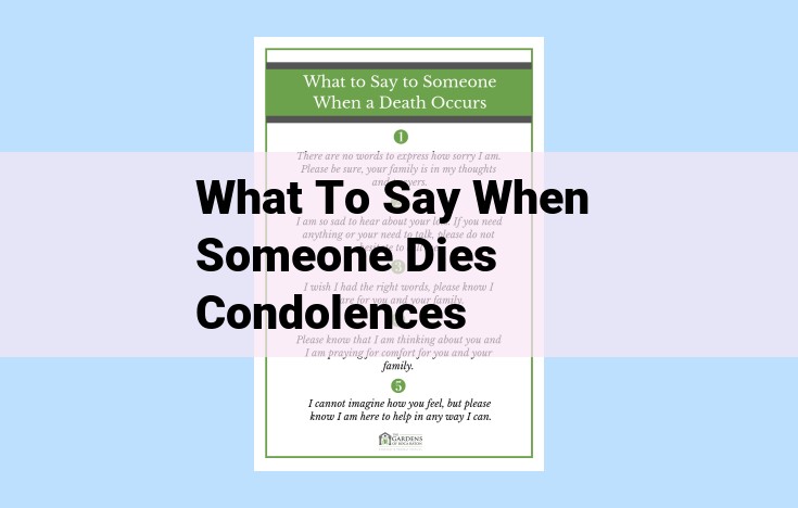 what to say when someone dies condolences