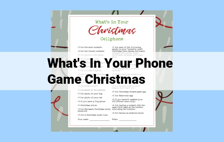 what's in your phone game christmas